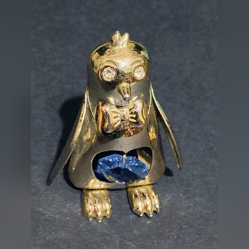 24k Gold Plated Crystal Temptations Penguin Figurine with Swarovski Crystal